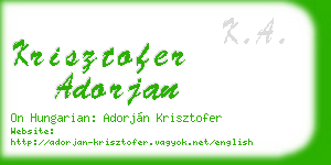 krisztofer adorjan business card