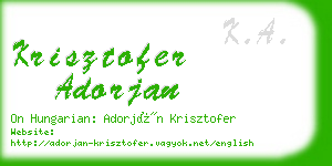 krisztofer adorjan business card